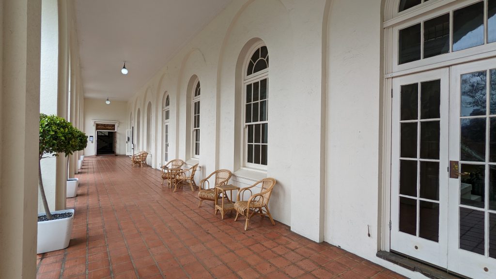 Arched windows of the Refectory in Holme Building
